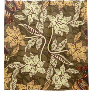indonesische Batik-Motive mit Flora- und Fauna-Flo Duschvorhang