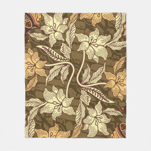 indonesische Batik-Motive mit Flora- und Fauna-Flo Fleecedecke