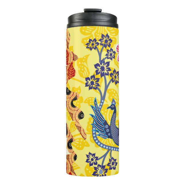 indonesische Batik-Motive mit sehr markantem Plan Thermosbecher (Vorderseite)