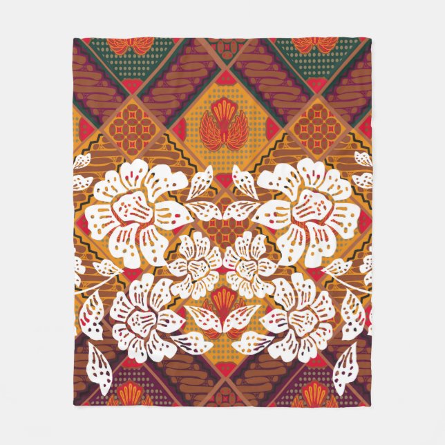 indonesische Batik-Motive mit sehr unterschiedlich Fleecedecke (Vorderseite)
