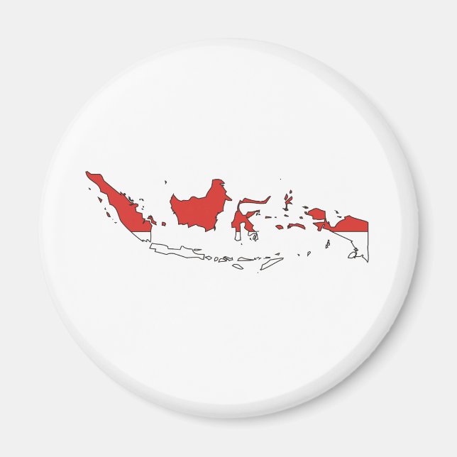 Indonesische Flag-Karte Magnet (Vorne)