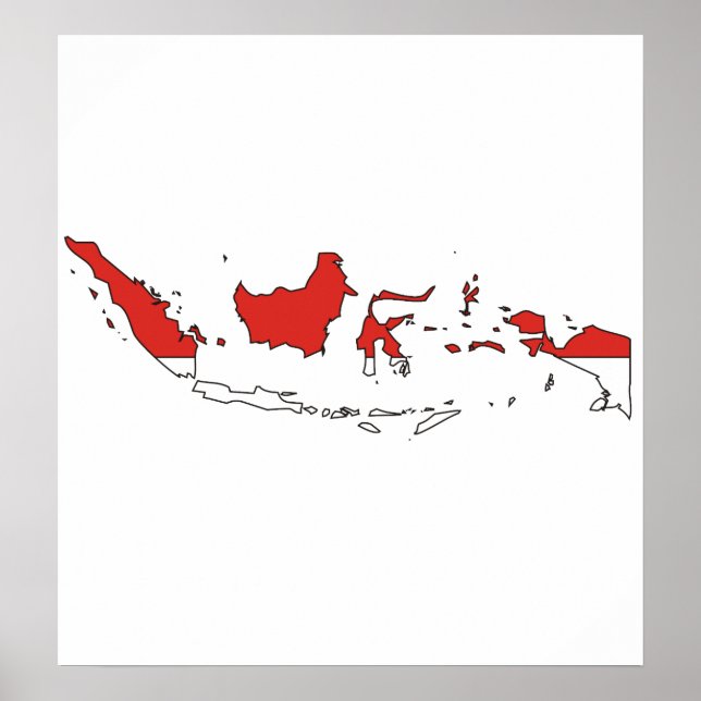 Indonesische Flag-Karte Poster (Vorne)