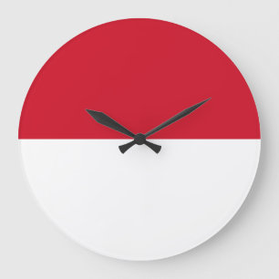Indonesische Flagge Große Wanduhr