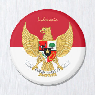 indonesische Flagge & Indonesien - Urlaub /Sportfa Magnet