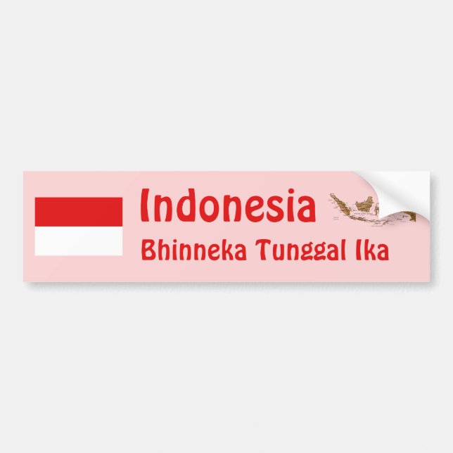Indonesische Flagge + Karte Autoaufkleber (Vorne)