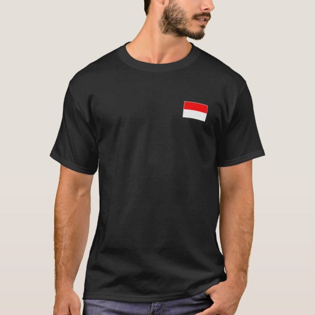 Indonesische Flagge mit Vintager indonesischer Nat T-Shirt (Vorderseite)