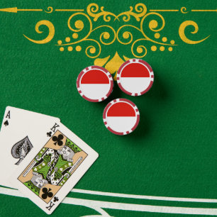 Indonesische Flagge Pokerchips