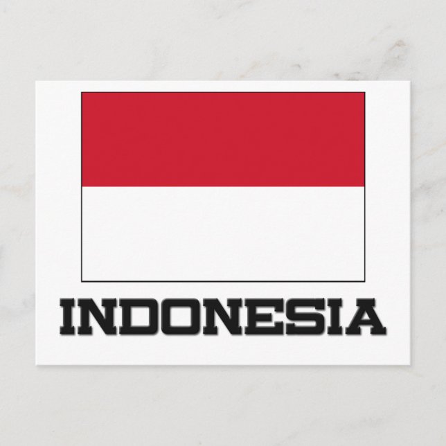 Indonesische Flagge Postkarte (Vorderseite)