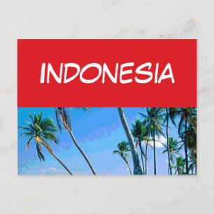 Indonesische Flagge Postkarte