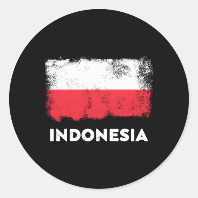 Indonesische Flagge Runder Aufkleber (Vorderseite)