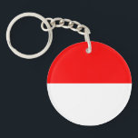 Indonesische Flagge Schlüsselanhänger<br><div class="desc">Patriotische Flagge Indonesiens.</div>