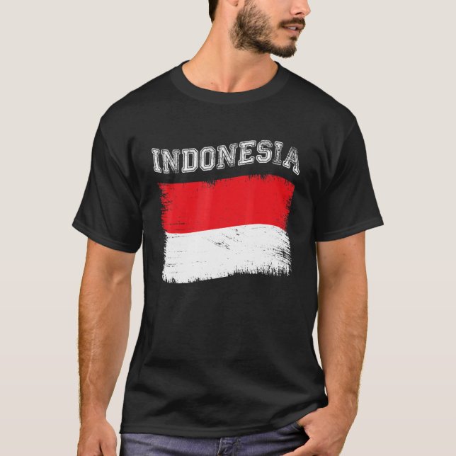 Indonesische Flagge Tourist Urlaub Ziel Indone T-Shirt (Vorderseite)