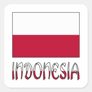 Indonesische Flagge und Indonesien Quadratischer Aufkleber