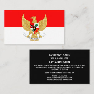 Indonesische Flagge und Nationalemblem, Indonesien Visitenkarte