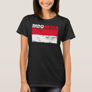 Indonesische Flagge Vintag T-Shirt