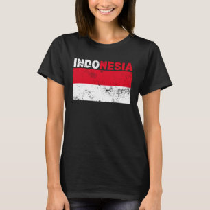 Indonesische Flagge Vintag T-Shirt