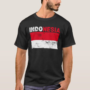 Indonesische Flagge Vintager T - Shirt