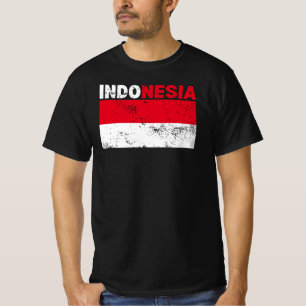 Indonesische Flagge Vintager T - Shirt