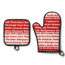 Indonesische Flaggenfarben mit Städten