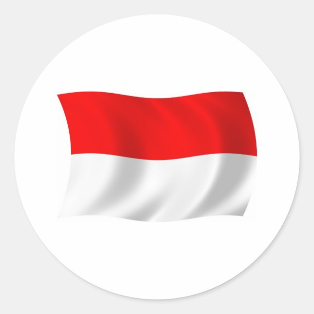 Indonesische Flaggenmarke Runder Aufkleber (Vorderseite)