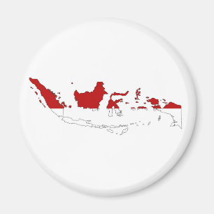 Indonesische Länderflaggengestaltung Silhouette Magnet