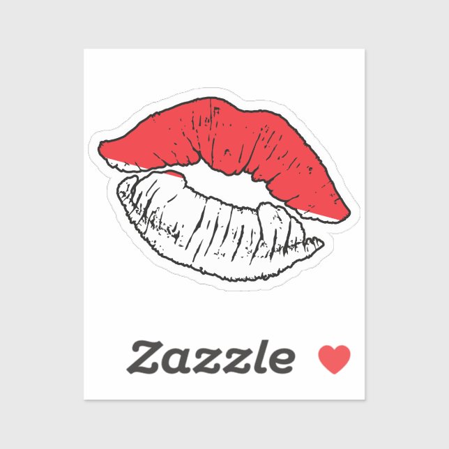 Indonesische Liebe Lipstick Aufkleber (Blatt)