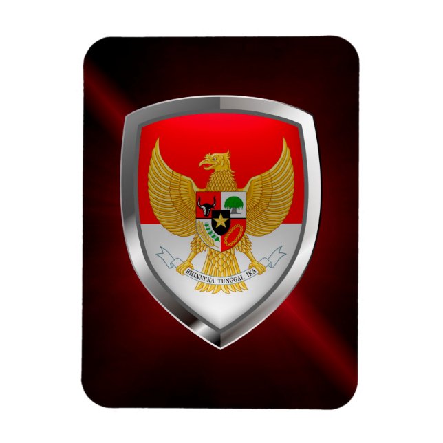 Indonesische Metallische Emblem Magnet (Vertikal)