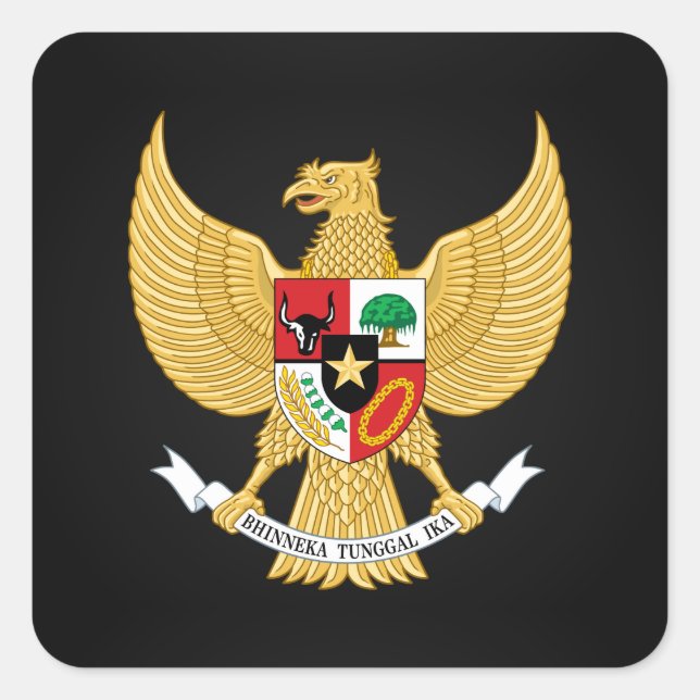 indonesische nationale Emblem-Stickers Quadratischer Aufkleber (Vorderseite)