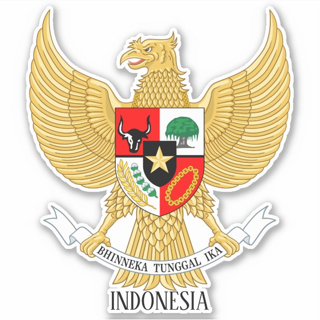 Indonesische Nationalemblem Patriotic Aufkleber (Vorderseite)