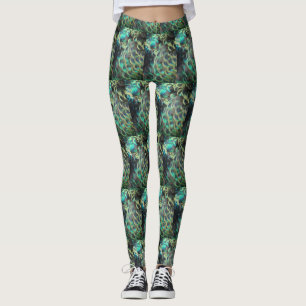 Indonesische Peacock Feathers trocken Muster Leggi Leggings