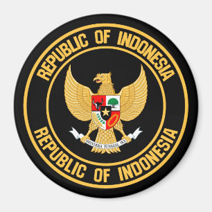 Indonesische RundEmblem Magnet