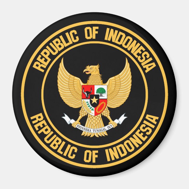 Indonesische RundEmblem Magnet (Vorne)