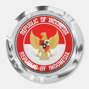 Indonesische RundEmblem Magnet