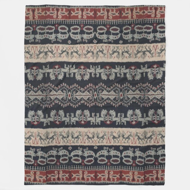 Indonesische Stammes- Ikat TextilWeavings Fleecedecke (Vorderseite)