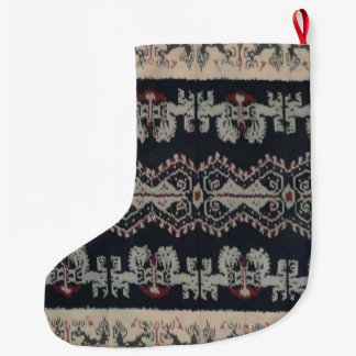 Indonesische Stammes- Ikat TextilWeavings Großer Weihnachtsstrumpf