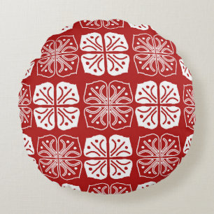 indonesische Vintage Batik-typisch Design, Combina Rundes Kissen