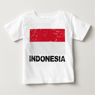 Indonesische Vintage Flagge Baby T-shirt