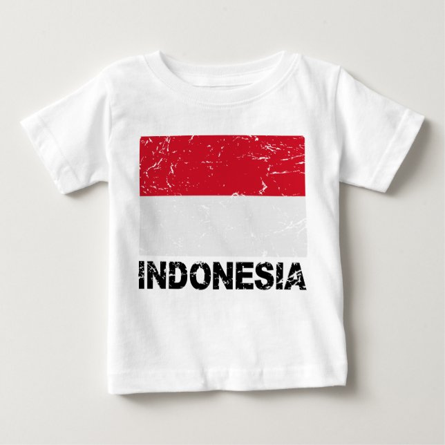 Indonesische Vintage Flagge Baby T-shirt (Vorderseite)