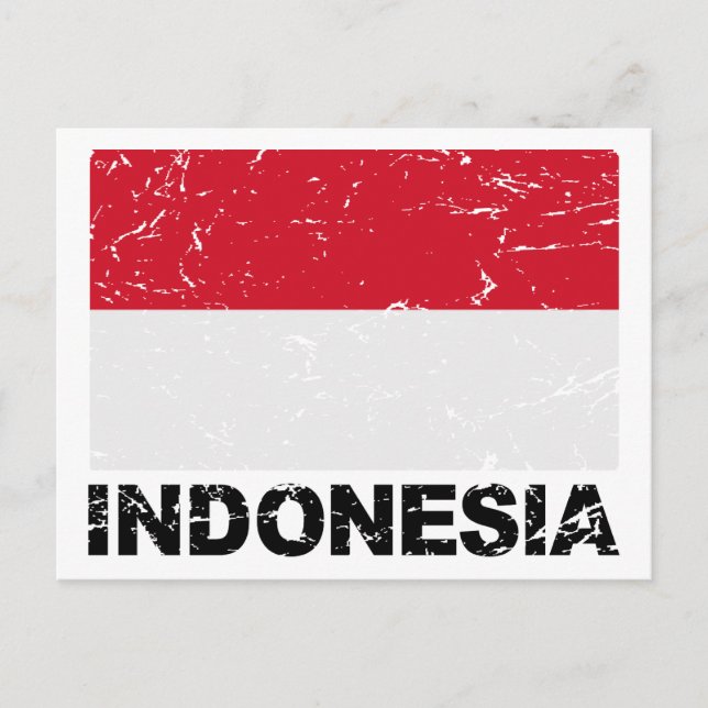Indonesische Vintage Flagge Postkarte (Vorderseite)