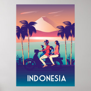 Indonesische Vintage-Reiseplakat Poster