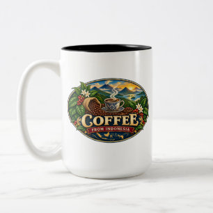 Indonesischer Kaffee Vintage Zweifarbig-Tasse Zweifarbige Tasse