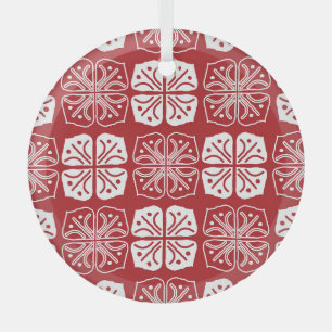 Indonesisches Batik Kawung Gurda Design Ornament Aus Glas