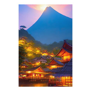 Indonesisches Dorf Sonnenuntergang Fotodruck