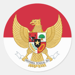 indonesisches Emblem Runder Aufkleber