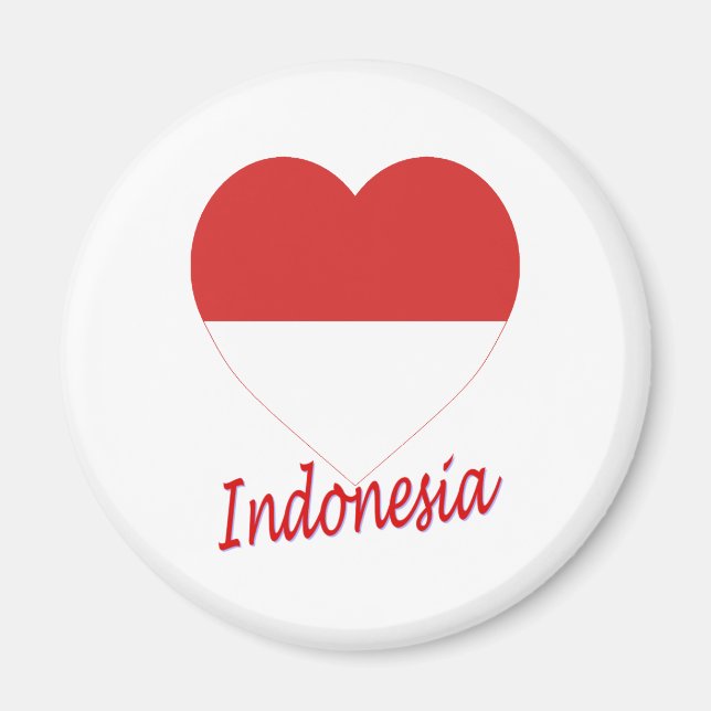 Indonesisches Flaggenherz Magnet (Vorne)