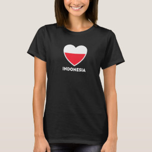 Indonesisches Flaggenherz T-Shirt