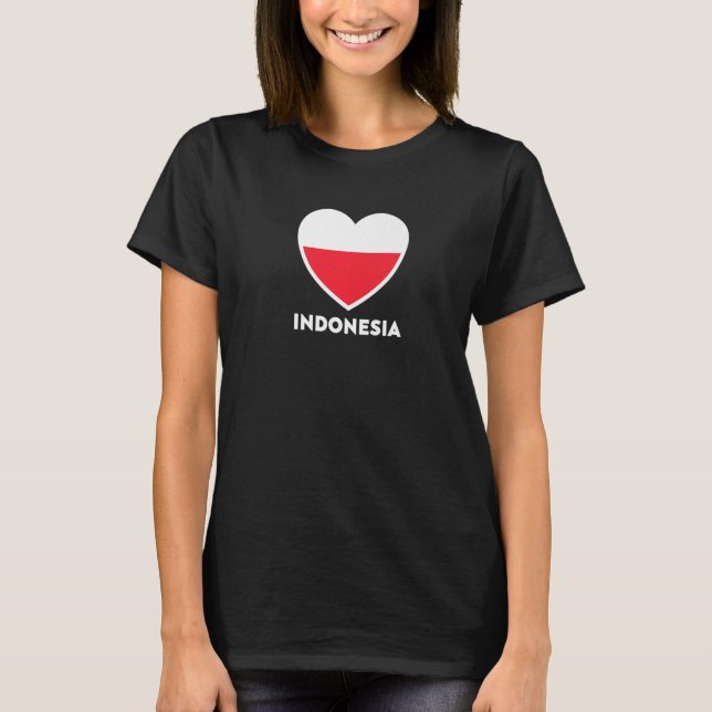 Indonesisches Flaggenherz T-Shirt (Vorderseite)