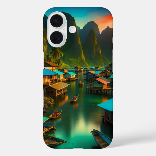 Indonesisches kleines Fischerdorf Case-Mate iPhone Hülle (Rückseite)