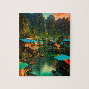 Indonesisches kleines Fischerdorf Puzzle