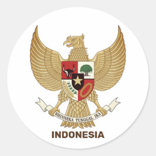 Indonesisches NationalEmblem Runder Aufkleber